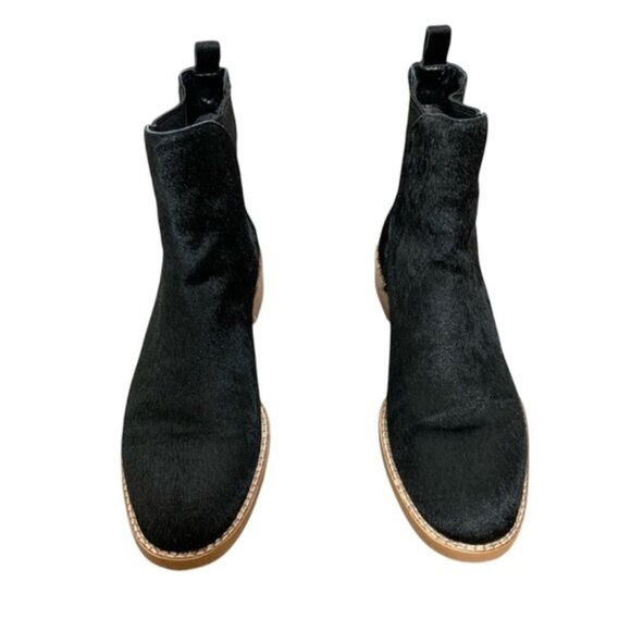 1. State Women’s Chelsea Boots Pony Hair Black Pull on Round toe Booties Size 6 - Picture 2 of 16